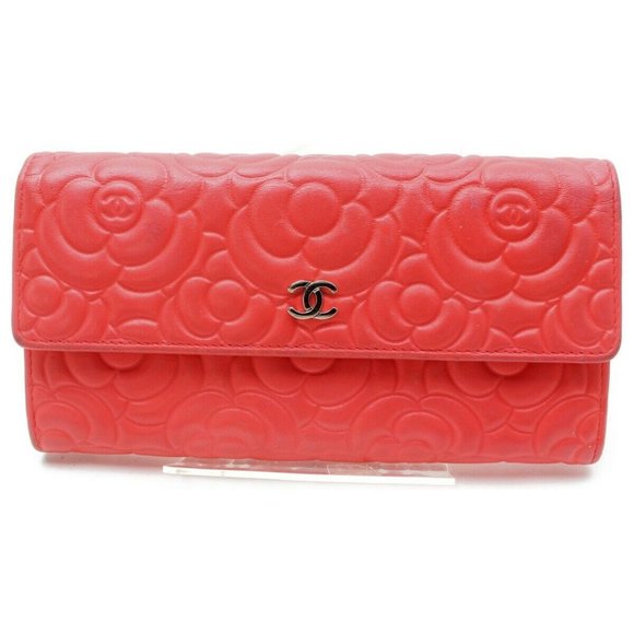 Chanel Handbags - Auth Chanel Long Wallet Pink Lamb Skin #7374C33
